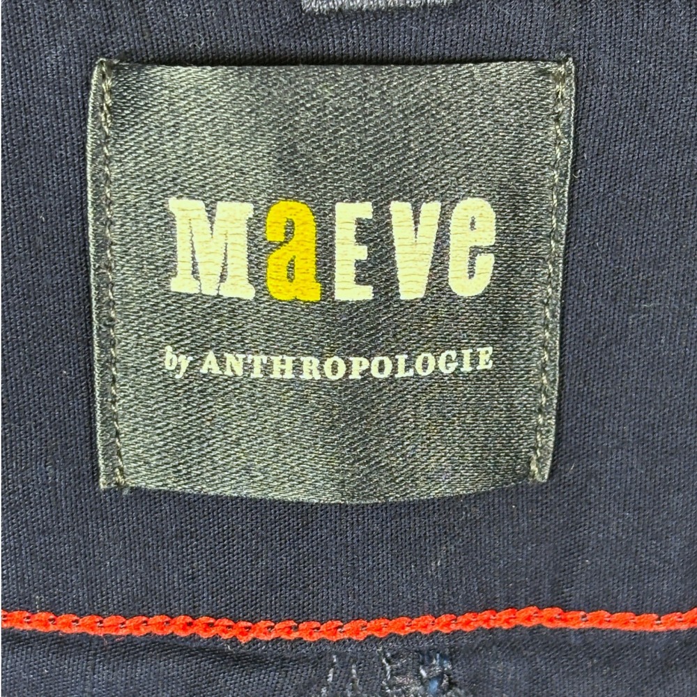 Maeve Anthro. Colette Wide Leg Crop Pants 31 x 25 Navy Preppy Nautical Academia - Picture 3 of 11